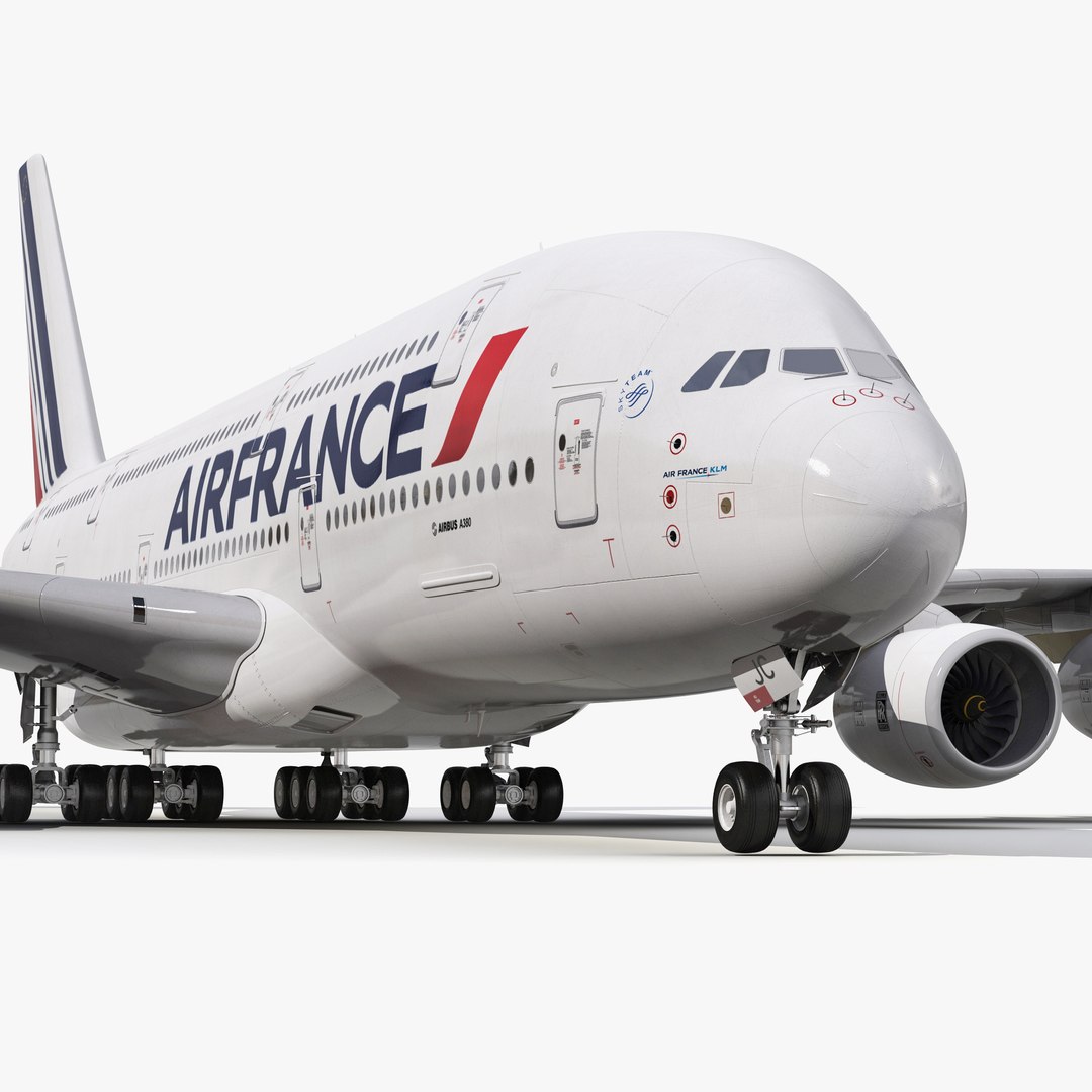 Airbus A380-900 Air France 3D Model 3D model preview
