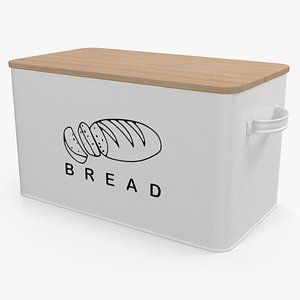 3D Kitchen Bread Box White Small