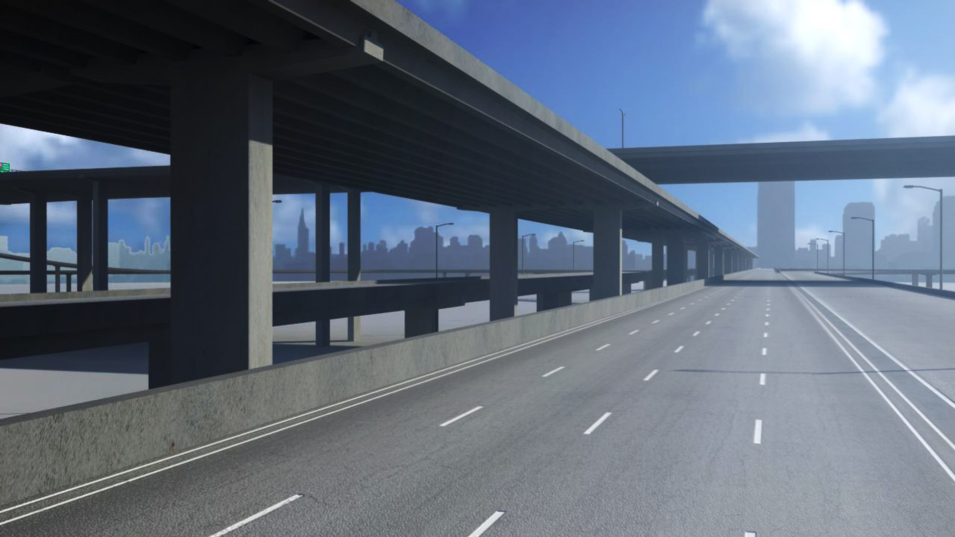 Freeway Roads Street 3D Model - TurboSquid 1339729