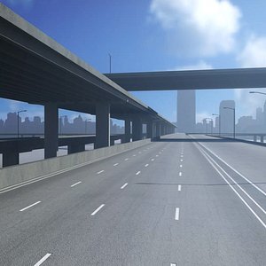freeway roads street 3D model