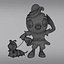 Cartoon Girl Chiken With Worm