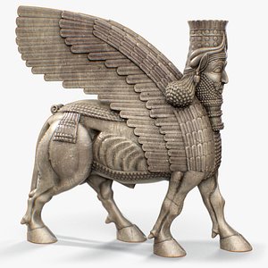 3D Historical Assyrian Lamassu Sculpture model