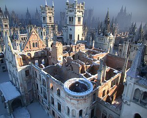 medieval city ruins pack 3D