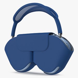 3D Sky Blue AirPods Max with Case