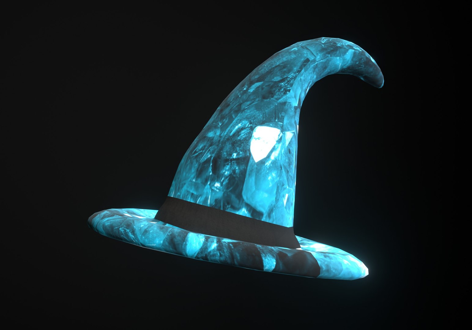 Low Poly Blue Witch Hat With Diamond Pattern 3D Model - TurboSquid 1892060