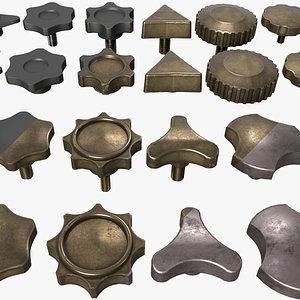 Star and knurled knobs KitBash in 3 Style model