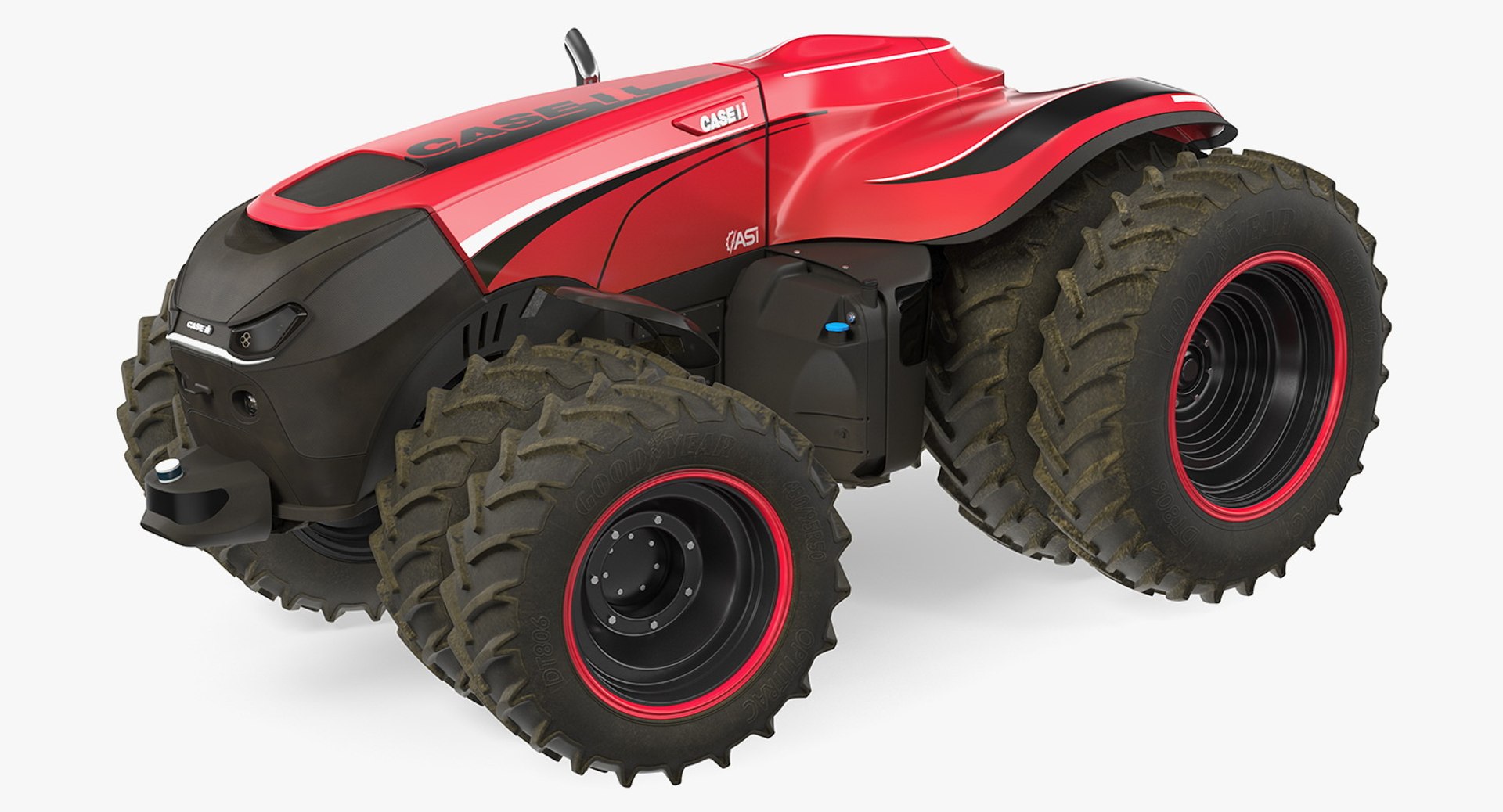 Self-Driving Drone Tractor Dusty Rigged 3D Model 3D model preview