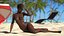 nude dark skin woman rigged 3D model