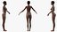 nude dark skin woman rigged 3D model