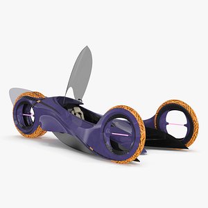 Futuristic Racing Supercar Concept Rigged 3D model