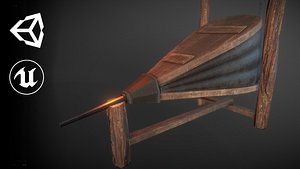 medieval blacksmith bellows 3D