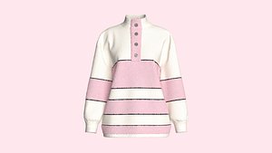 3D Girls Fashion Sweater With Sherpa model