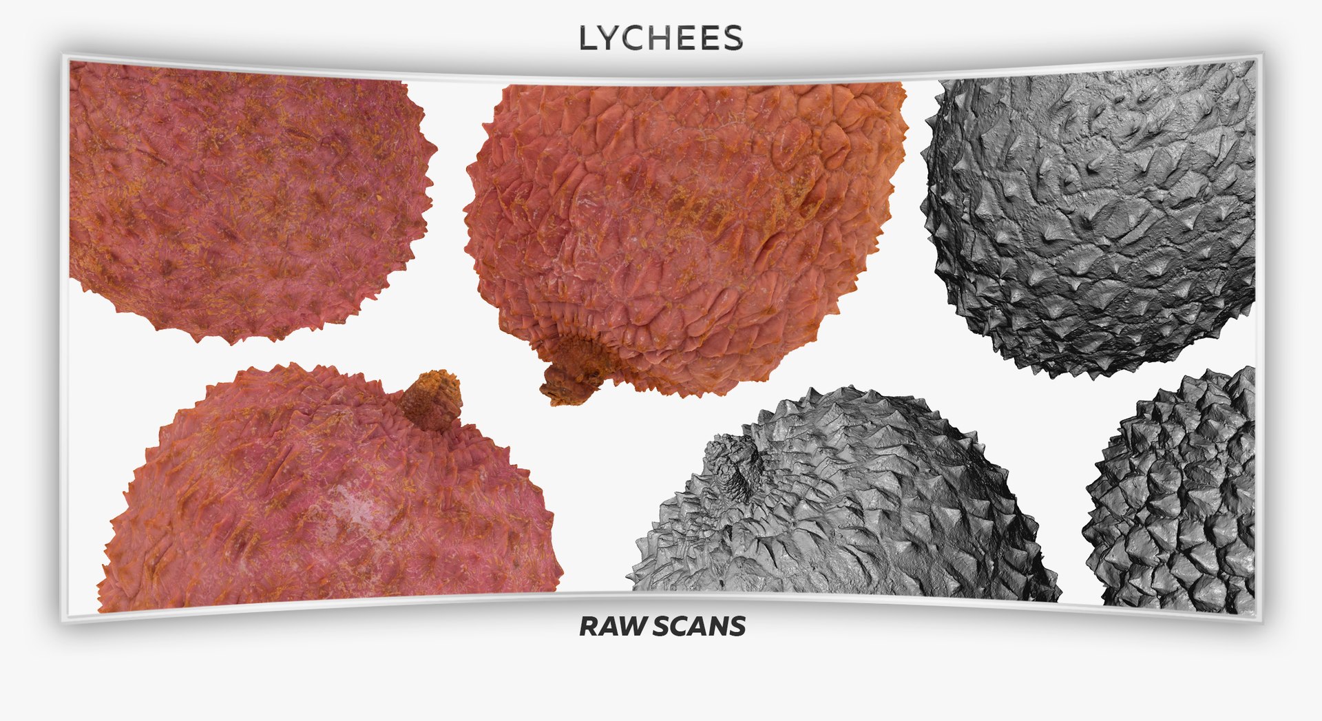 Lychees Collection 02 - 3 Models RAW Scans Model - TurboSquid 1830633