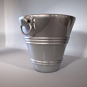 shiny ice bucket champagne 3d model
