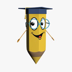 Cute cartoon toon pencil character mascot school children kids baby