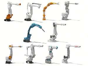 3D model Robot Arms Collection Articulated Arm Industrial Robot Arm
