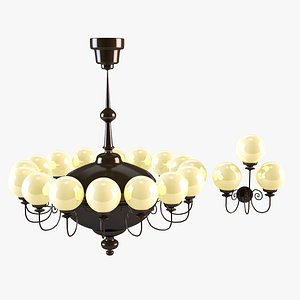 3D chandelier and  sconce