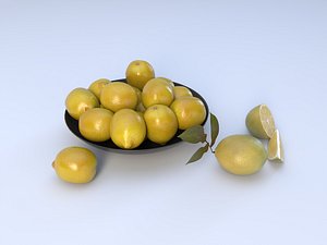 3D Lemon Fruit Photoscan Low-poly