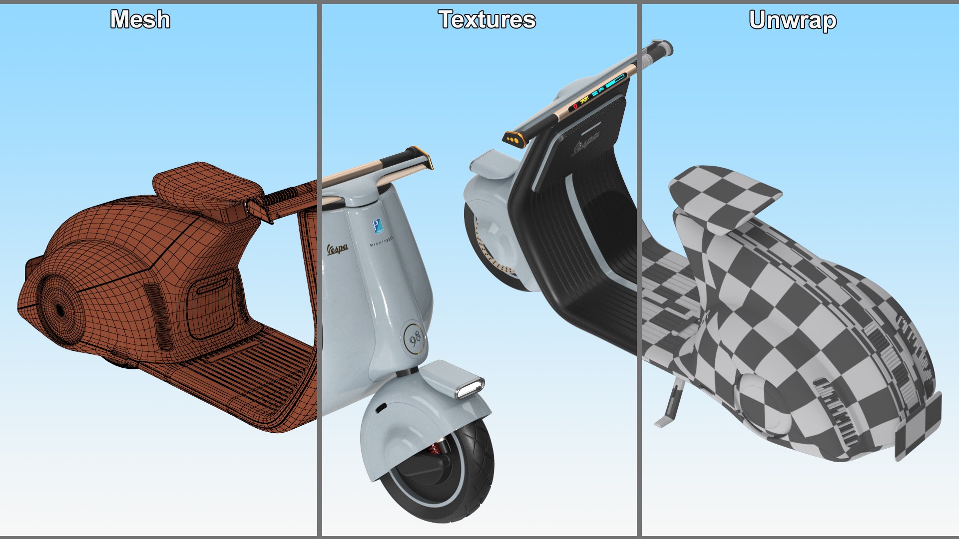 Futuristic Blue Electric Scooter Vespa 98 Parked Lights On 3D https://p.turbosquid.com/ts-thumb/ux/oKAN86/So/futuristicblueelectricscootervespa98parkedlightson3dsmodel028/jpg/1714773325/1920x1080/fit_q87/0074d0d151e7b419146c038d3a02e28caaf57aa2/futuristicblueelectricscootervespa98parkedlightson3dsmodel028.jpg