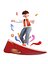 Caricature 3D enveloppe rouge