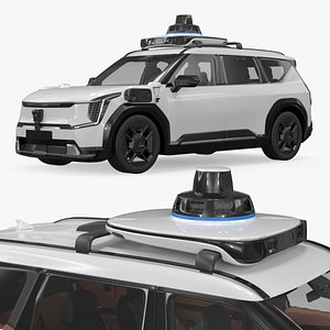 Lidar-Equipped Test Vehicle with Cameras White 3D model