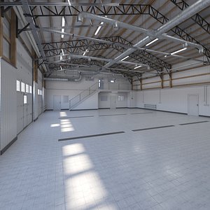 Big Garage Empty Interior Vray