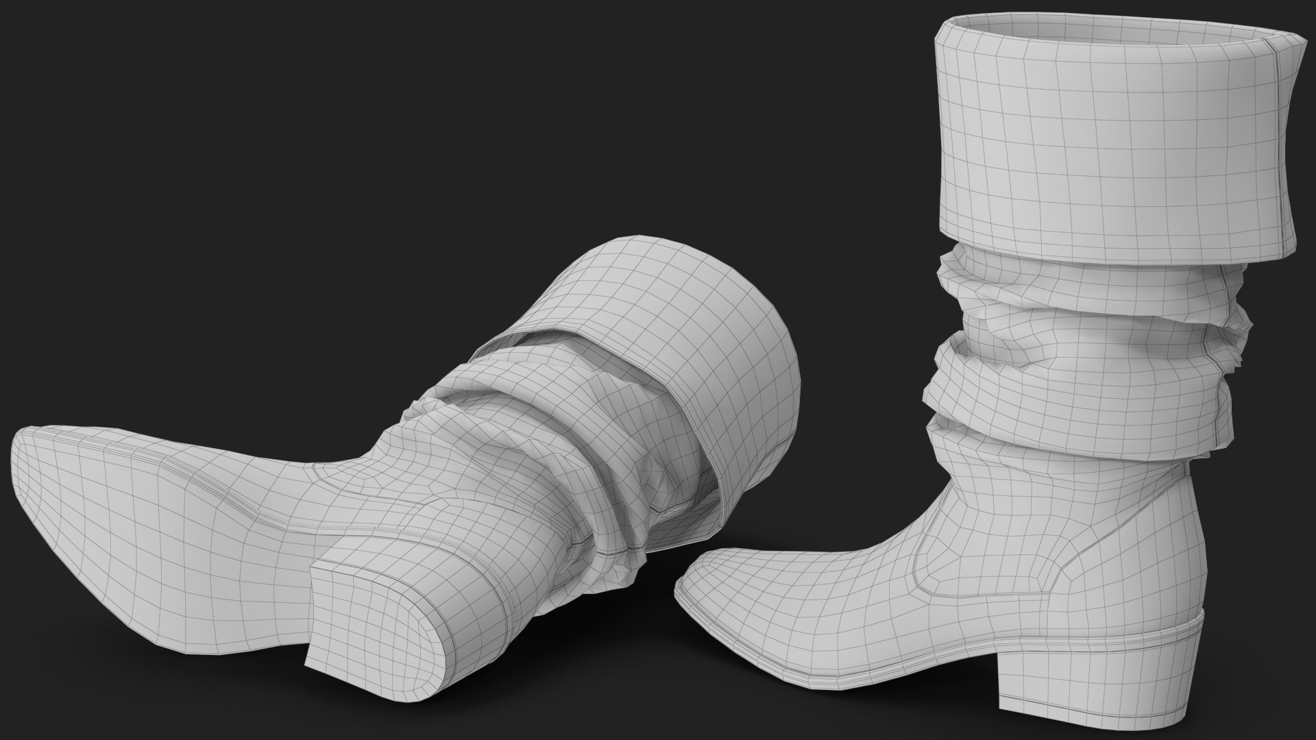 Leather Boots 3 3D model https://p.turbosquid.com/ts-thumb/uy/0zqbP9/eQ/wireframe_06/jpg/1669746690/1920x1080/fit_q87/08958ab28b79fc26e56023c178750d5f7ae4855e/wireframe_06.jpg