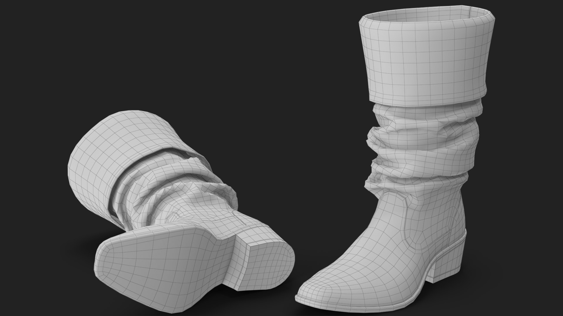 Leather Boots 3 3D model https://p.turbosquid.com/ts-thumb/uy/0zqbP9/s7/wireframe_07/jpg/1669746700/1920x1080/fit_q87/b9d970daab9a6b168c81a3f6ee95594314308848/wireframe_07.jpg