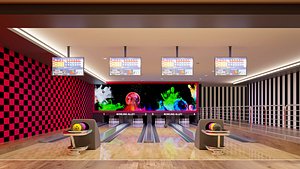 bowling lane 3d model 3D