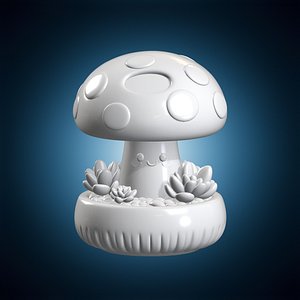 Mushroom Succulent Planter 3D model