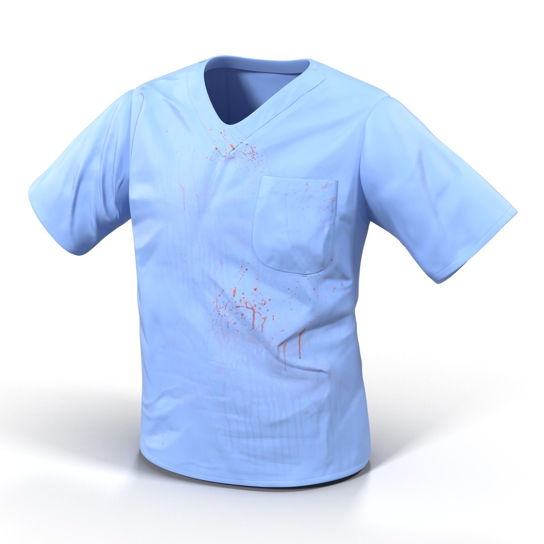 Surgeon T-shirt 16 with Blood 3D model preview