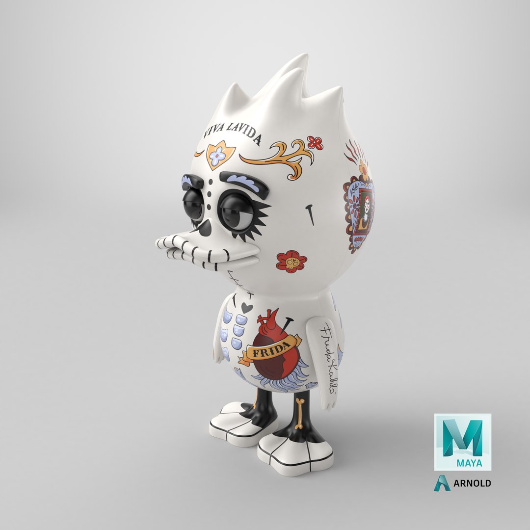 TUD Toy Frida Kahlo White 3D model https://p.turbosquid.com/ts-thumb/uy/BLAd0p/HE/stemcell_maya_arnold_render/png/1768834794/1920x1080/fit_q87/5f1efdd63d07b9e0dd25351cfb69025bddf04646/stemcell_maya_arnold_render.jpg