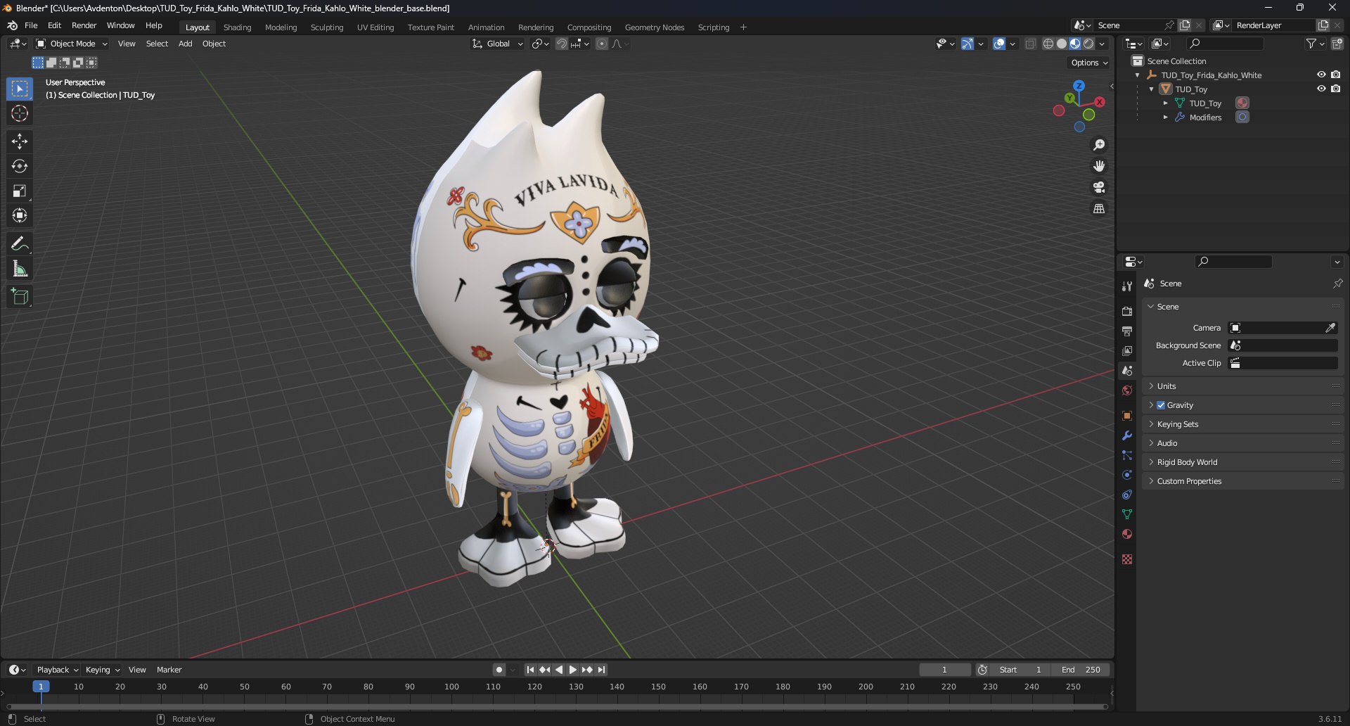 TUD Toy Frida Kahlo White 3D model https://p.turbosquid.com/ts-thumb/uy/BLAd0p/ww/tudtoyfridakahlowhitevray3dmodel024/jpg/1726024077/1920x1080/fit_q87/c2b7ea029c2dac3cd383127cc76175eba23a8bbf/tudtoyfridakahlowhitevray3dmodel024.jpg