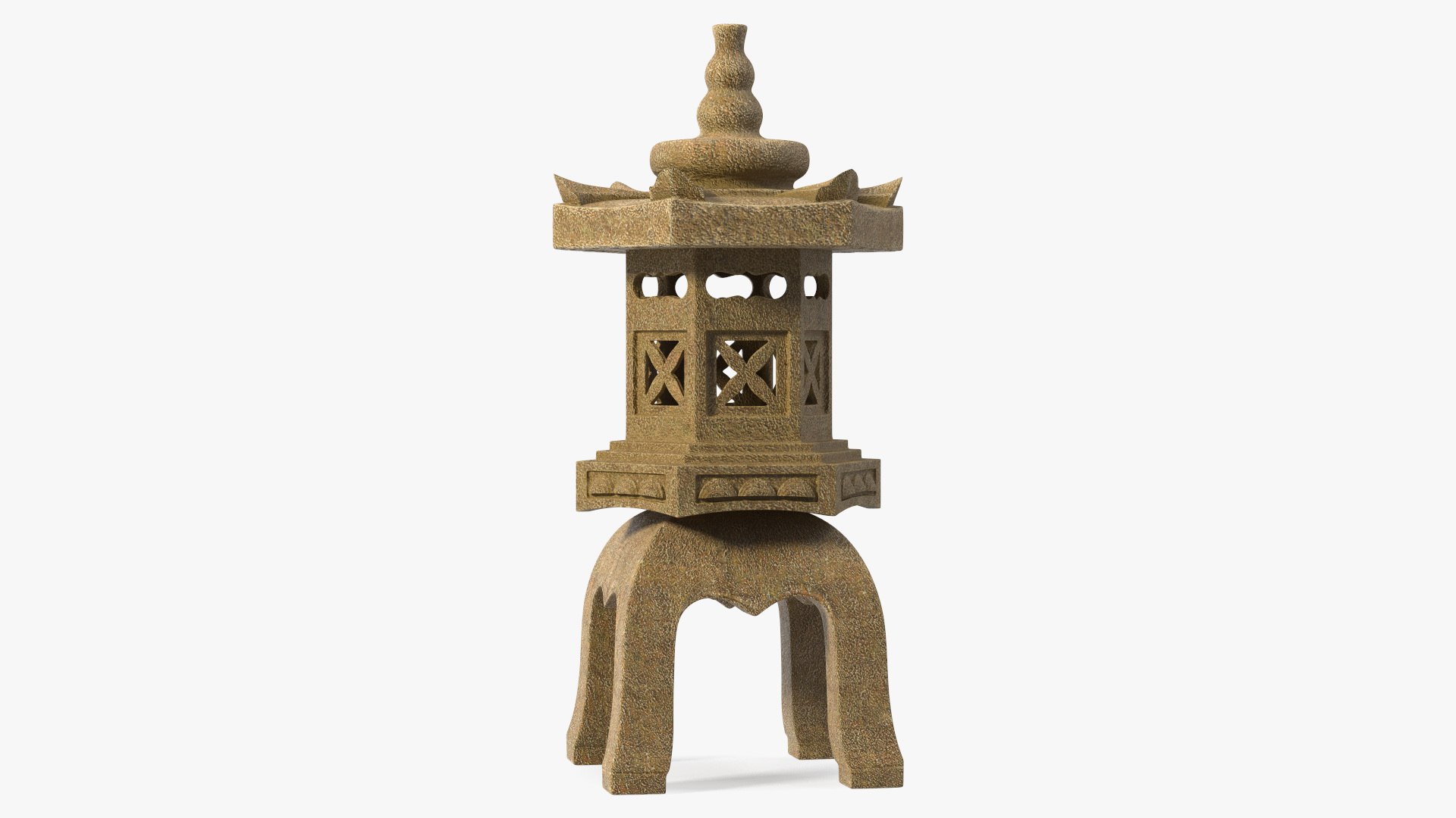 Stone Garden Pagoda Statue 3D model preview