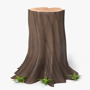 3D cartoon tree stump