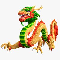 Colorful Traditional Chinese Dragon Statue