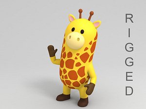 rigged giraffe cartoon model
