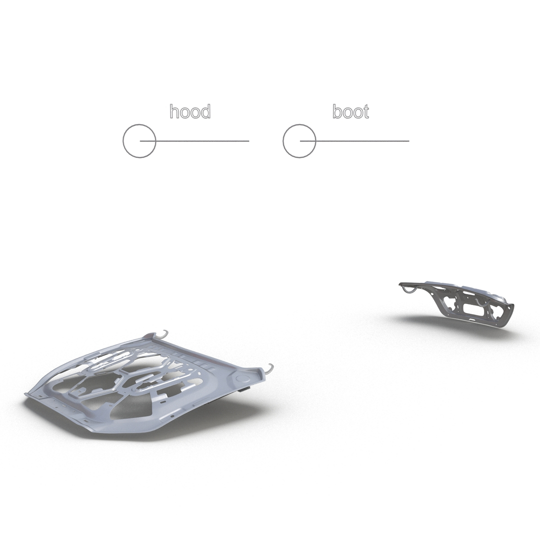 car hood trunk frame 3d max