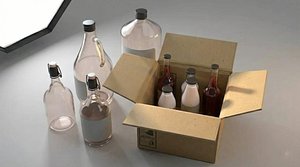 Glass bottels 3D model