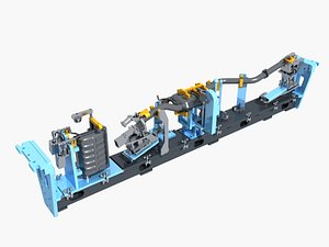 3D Industrial Equipment 48 - Flexible Welding Fixture For Automotive Pipelines