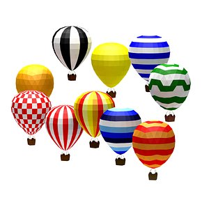 Cartoon low poly baloons