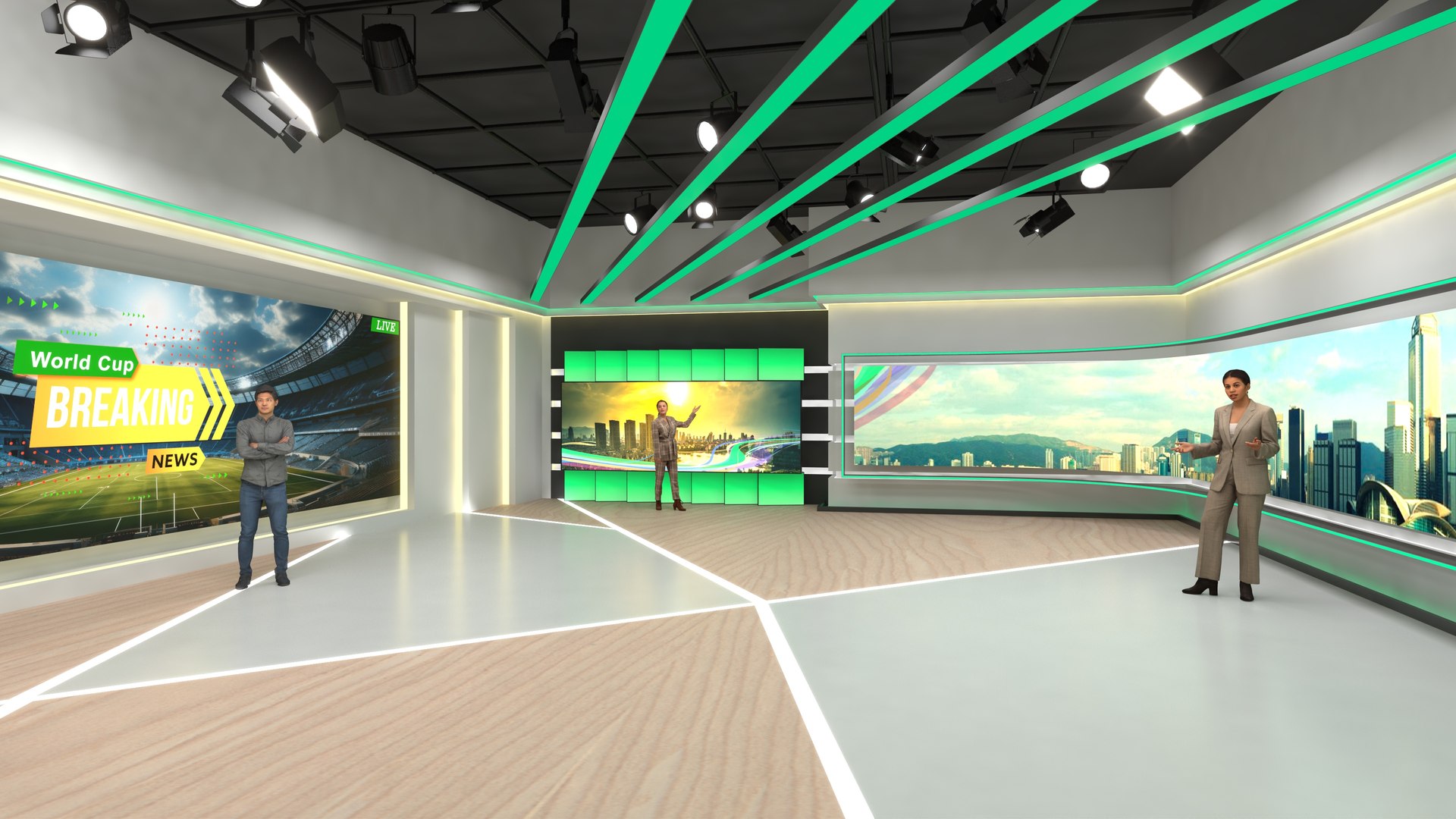 3D model Virtaul News Studio Newsroom - TurboSquid 2183407