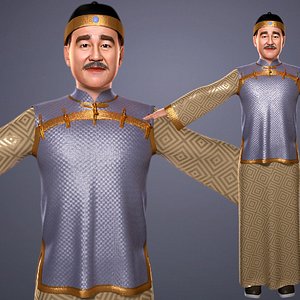 3D Chinese ancient Qing Dynasty shopkeeper Zhao Benshan model
