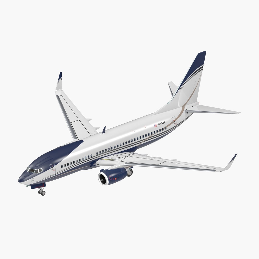 Boeing 737-700 with Interior Generic Rigged 3D Model 3D model preview