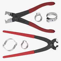 Clamp installation set: 2 pliers and 4 clamps