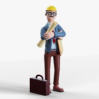Cartoony Architect - Rigged