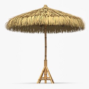 3D Tropical Beach Umbrella Straw