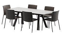St Martin Outdoor Dining Table and mae slide chair