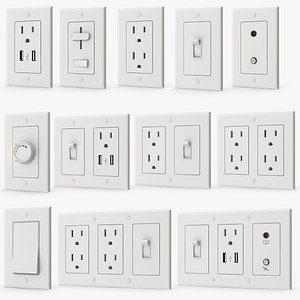 Electrical Outlets Light Switches Collection 3D model