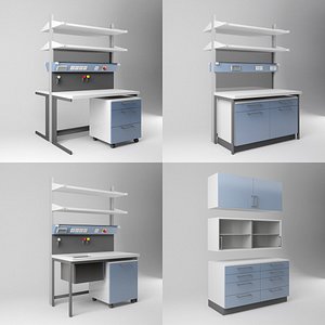 3D laboratory furniture set 1
